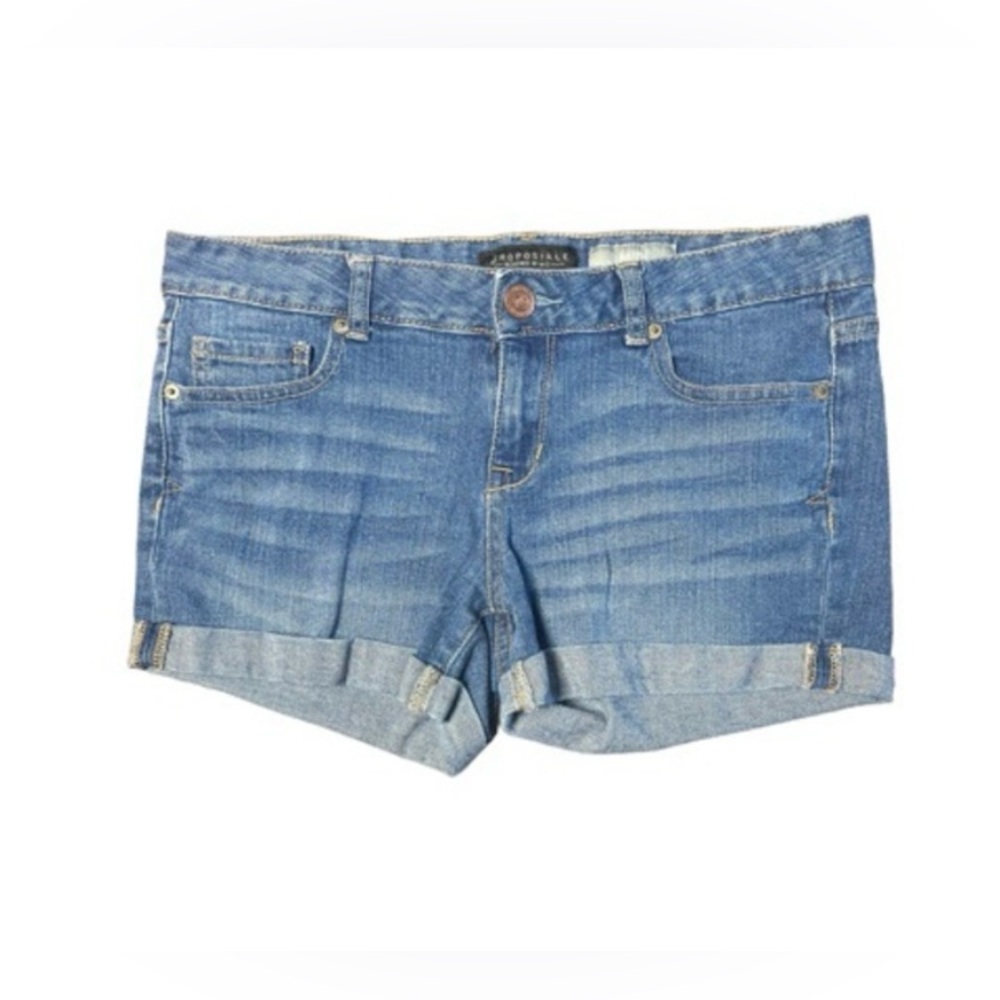 Aeropostale Cuffed Midi Jean Shorts